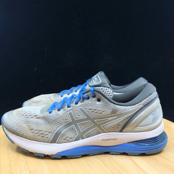 Asics Womens Gel Nimbus 21 1012A156 Gray Blue - Picture 7 of 9